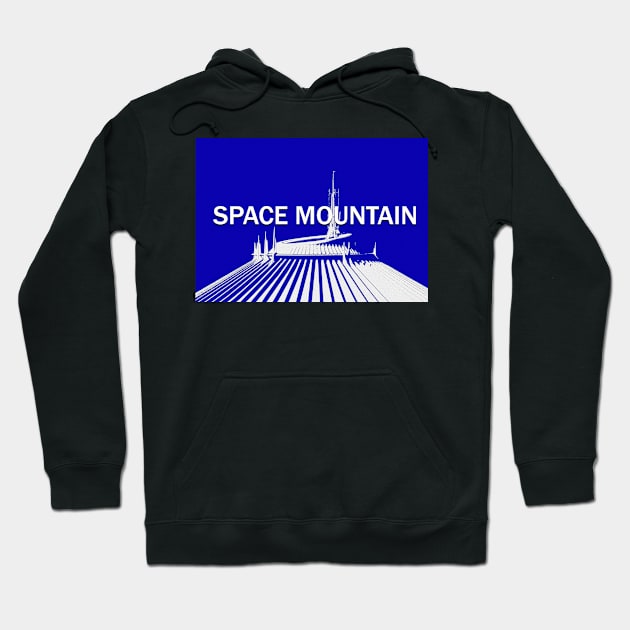 Space Mountain blue and white design Hoodie by dltphoto